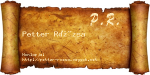 Petter Rózsa névjegykártya